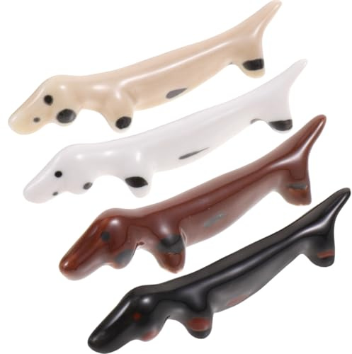UPKOCH 4Er Set Keramik Essstäbchenhalter Hundförmiger Stäbchenhalter Chopstick Stand Für Sushi Tischdekoration Küchenzubehör Essstäbchenablage Leicht Zu Reinigen