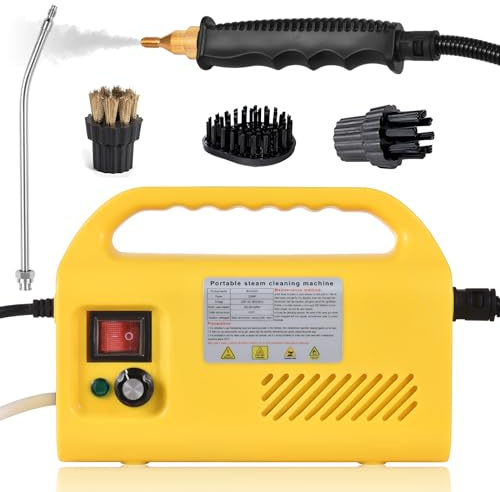 HUIOP limpiador a vapor,Limpiador a vapor portátil de 2500 W, diseño sin tanque, máquina de limpieza a vapor con autocontrol manual de alta temperatura con rociador/cabezal de cepillos para cocina/bañ