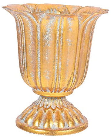 PRETYZOOM Retro European Style Iron Vase Decorative Flowerpot Silver Vase for Living Room