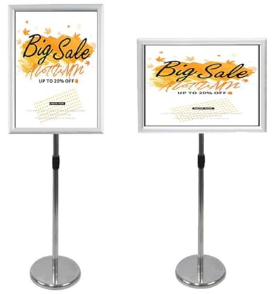 YYDSWTW Schilderständer, Anzeigetafeln, Verstellbarer Metallschildhalter, A3, Plakatständer, Plakatständer, Plakatständer, Werbeständer a2 Silber