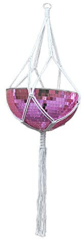 Pink Disco Ball Planter for Plants, 9.84x5.11 Inch Mirror Disco Ball Hanging Planter with Chain Modern Hanging Flower Pot Decorative Plant Containers for Indoor Outdoor Home Garden Decor/35 (Color :/2