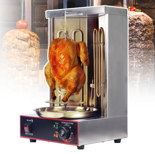 Vertical Commercial Shawarma Grill, 3kw Pure Electric Barbecue Machine, Grilling 4kg of Meat per Hour, 360° Automatic Rotation, Detachable Parts Design