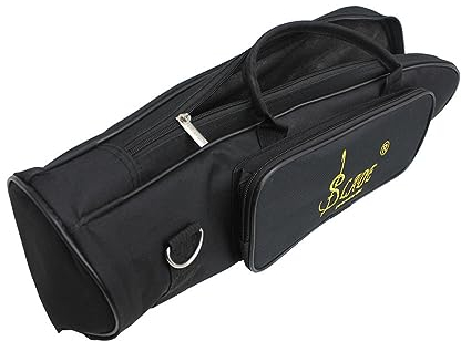 GAOINTELL Trompetentasche mit Doppelreißverschlüssen, wasserdicht, leicht, Gigbag für Profis, Trompetenkoffer, ca. 54 x 9 x 19 cm, Schwarz, Einfarbig