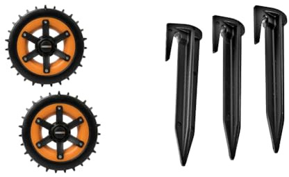 WORX - Roues lestées cramponnées WA0952 - & Lot De 100 Piquets De Fixation Pour Cbles Périphériques - WA0179 - Accessoires Pour Tondeuses Robots WORX LANDROID