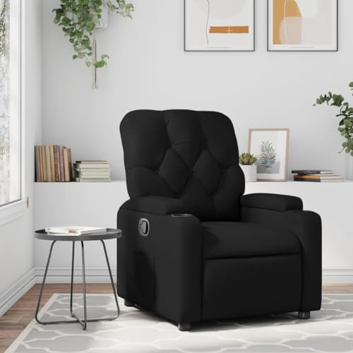 Chaduof Relaxsessel Schwarz Kunstleder, Fernsehsessel, Kinosessel, Lesesessel, Tv Sessel, Ohrensessel, Armsessel, Seselstuhl Wohnzimmer - 372503