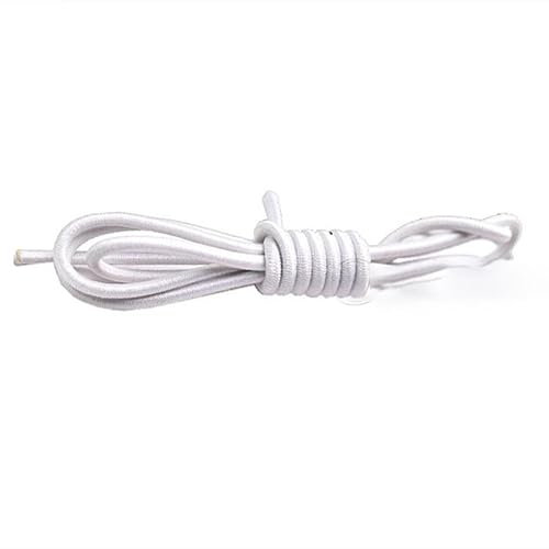 Cordón elástico,Cinta elástica para Costura, 10 Metros 1mm 2mm 3mm Banda de Goma elástica Redonda Cuerda elástica Cuerda de Choque Cordones de Correa elástica Accesorios de Costura DIY(White 3mm)