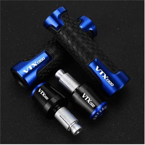 WESTCH 22MM Motorrad FÜR VTX1300 VTX 1300 VTX1300C VTX1300 Retro 2003-2009 2004 2005 Lenker Griffe Griff Bar Kappe End Stecker(Blue)