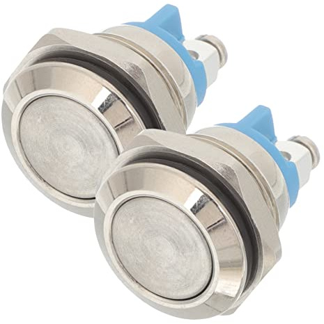 HOMSFOU Kit de 2 Botones de Timbre para Puerta Cable, Resistente Corrosión, de Cobre Niquelado, Fácil Instalación Hogar y Reemplazo