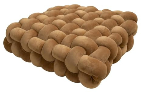 1 coussin carré noué oreiller esthétique nordique chaise de bureau coussin décoratif en peluche dormeuse nœud fait main coussin café 30 x 33 x 12 cm