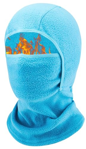 AYPOW Passamontagna in Pile Termico Bambini 4-13 Anni, Invernale Multifunzione Antivento Caldo Maschera da Sci da Ciclismo, Berretti Cappello con Scaldacollo per Ragazzi Ragazze Sport all'Aria Aperta
