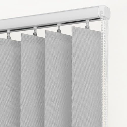 LRYELWA Grigie Tenda a Lamelle Verticali per Finestra,Avvolgibile Oscuranti,Tenda da Ufficio per Interni Tenda con Bande Verticali e Staffe a Soffitto,Misure e Colori Personalizzabili (145cm x 250cm)