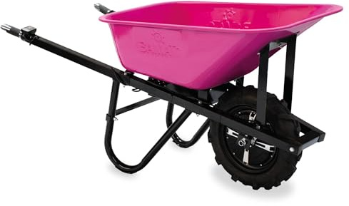 BAMATO Elektro-Schubkarre MTR-155 Pink Edition 150kg 75L Muldenschubkarre | Elektrische Muldenschubkarre mit 150kg Traglast | Stufenlos regelbar bis 6 km/h | Robustes 75L Volumen in stylischem Pink