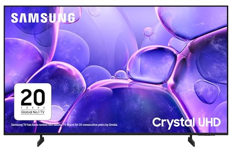 Samsung Smart TV 50'' U8000F Crystal UHD 4K TV, Crystal Processor 4K, Motion Xcelerator, Gaming Hub, Knox Security, Metal Stream Design [2025]