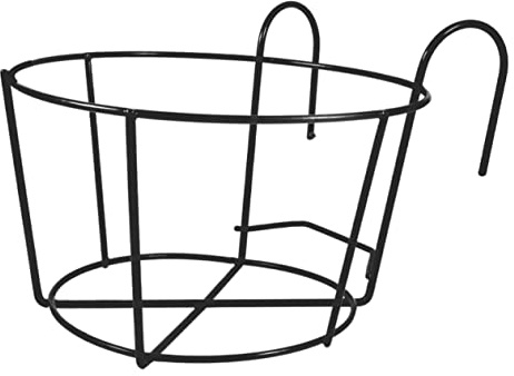 ibasenice Support Jardiniere Balcon en Fer Noir 2pcs, Porte-fleurs Suspendu Décoratif Design Creux Créatif, pour Balcon et Jardin, Étagère à Pots de Fleurs Résistante