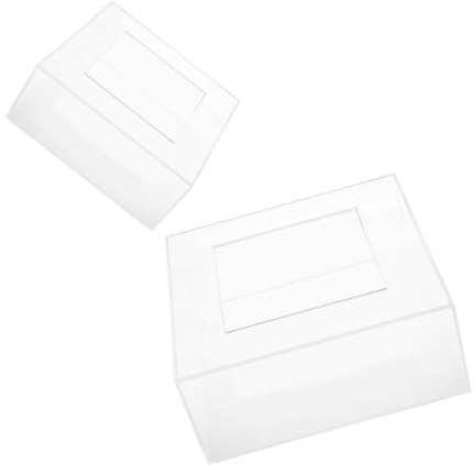 IMIKEYA 2 pezzi Supporto acrilico trasparente per torta quadrato espositore impilabile per dessert design minimalistico resistente e leggero per celebrazioni ed esposizioni