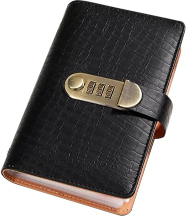 Livre de caisse motif crocodile - Portefeuille avec serrure vintage - Carnet avec combinaison de chiffres pour économiser - 100 pages pour les défis d'épargne et la planification budgétaire