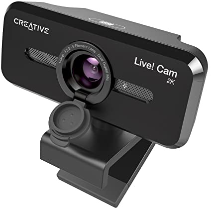 CREATIVE Live! Cam Sync V3 Webcam 2K QHD USB avec Zoom Numérique 4X, Microphones, HD 1080p, FOV Jusqu'à 95°, Cache de Confidentialité, pour PC et Mac (Reconditionné)