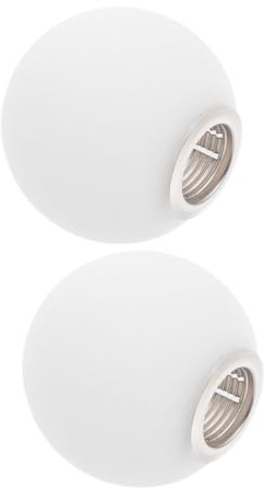 Pantalla de Lámpara de Globo de Cristal G9 2 Piezas Color Lechoso | Acabado Blanco Lechoso, Vidrio Rosca Metálica y Abertura de 20mm, Dormitorios y Salones