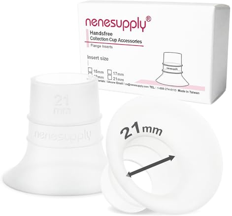 Nenesupply 21mm Flange Inserts for Handsfree Wearable Collection Cups. Work with 24mm breastshields/Flanges.Reduce Flange Size to 21mm. Compatible with Spectra, Medela Elvie Momcozy Flanges