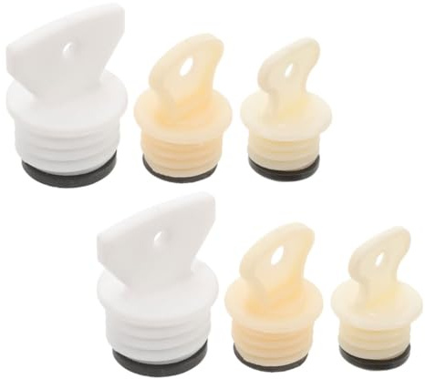 GALPADA 6pcs Hot Water Bottle Cap Replacement Plugs Set Rubber Sealing Rings, Hot Water Bag Lid Stoppers for Winter Use, Compatible Medium, Large, Small Bottle Mouths