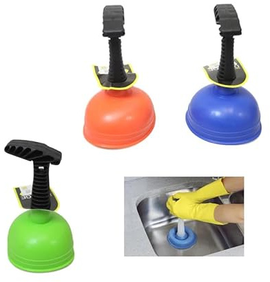Mini lavandino da bagno e stantuffo per WC, 12 cm, compatto, resistente, facile da usare, strumento per sbloccare lo scarico per lavandini, WC e piccoli bagni, colori assortiti