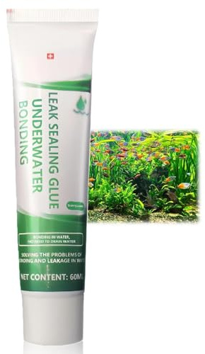 Clear Silicone Sealant Waterproof Aquarium Glue - Underwater Aquarium Sealant Repair Adhesive, Strong Water-Resistant, Safe for Fish Tanks, 60ml