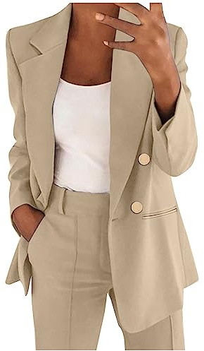 Generiska kläder dam elegant, linneblazer dam brun cardigan klassisk långblazer/lång blazer elegant kontorsklänning elegant elegant affärskläder blazer luftig blazer jacka långärmad