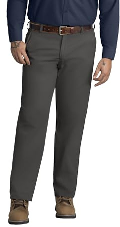 Red Kap Pantalones de Trabajo para Hombre, Resistentes a Las Manchas, Parte Delantera Plana, Gris Oscuro, 37W x 32L