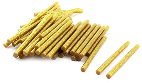 sourcing map 50 Stück Heißklebestift 7mm x 100mm Heißkleber Klebestifte | EVA Klebesticks Heissklebepistole, Für Klebepistole DIY Ersatzsticks, Holz Kunststoff Handwerk Goldglitzer