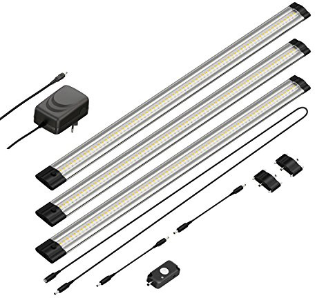 parlat LED Unterbau-Leuchte Siris, Bewegungsmelder, flach, je 50cm, je 655lm, weiß, 3er Set