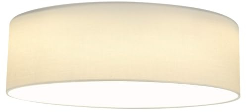 Navaris LED Deckenleuchte 22W - Rund ∅ 40cm - Design Stoff Weiß - Deckenlampe LED Licht Warmweiß