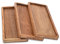 Samhita Lot de 3 plateaux de service décoratifs en bois de manguier avec bord surélevé pour présenter des fruits, des collations, des apéritifs, des sushis, des plats