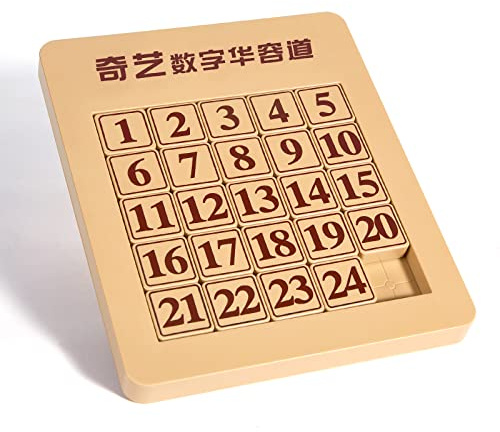 ROXENDA Klotski Puzzle, Math Puzzle Magnético Klotski 5X5 Juguete Número Rompecabezas Digital Huarong Road, Juego Rompecabezas de Bloque Deslizante para Niños (5X5)