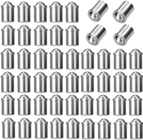 Treer 50-Pcs Ball spring plungers made of 303 Stainless steel,Ball Point Spring Plunger,Spring Ball Bearing Door Catch,Fit Ball Point Spring Smooth Plunger (D5x6)