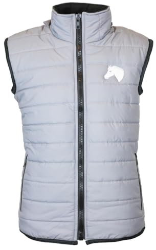 MS-Trachten Kinder Winter Reitweste Steppweste Winterweste Moni Silber Grau (146-152)