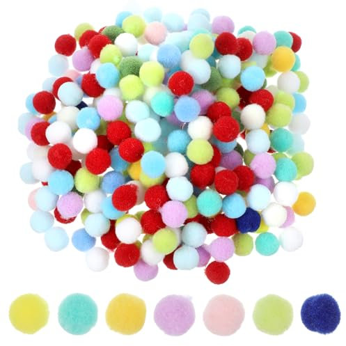 Tyqour 300 Stück Bunte Pompons zum Basteln, Filzkugeln Bunt Klein, Mini Pompons Bunt 10mm Pompoms zum Basteln für Kinder, Filzkugeln zum Basteln für Ostern DIY Kreativen Handwerk Dekorationen