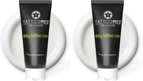 TattooMed Tattoo-Pflege für tätowierte Haut, Daily Tattoo Care Creme, 2er Pack (1 x 100 ml)