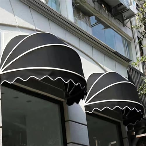 Tenda avvolgibile per finestre e porte, tettoia curva impermeabile, 120 x 60 x 60 cm, tetto a cupola pieghevole per protezione da pioggia e sole, soluzione ombreggiante per esterni