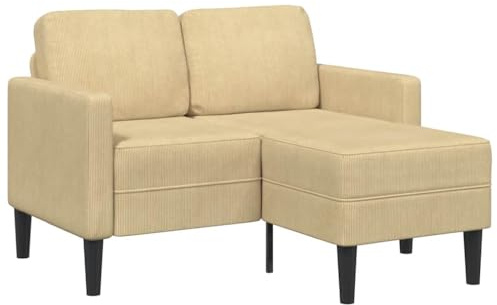 ZQQLVOO L-förmiges 2-Sitzer Sofa mit Chaiselongue aus atmungsaktivem Leinenstoff, robuster Holz-Metall-Kombination und platzsparendem Design für gemütliches Wohnambiente