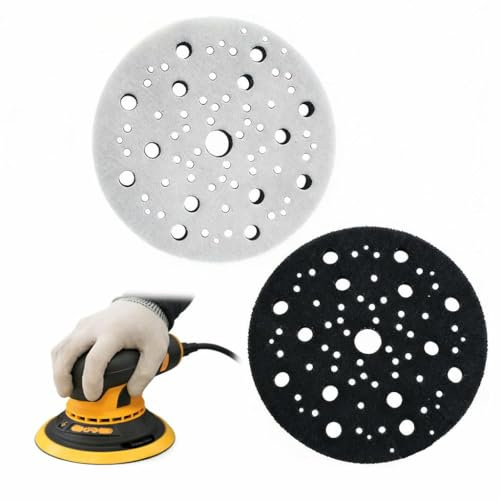 OPVYAEU 2 pezzi disco levigatura 150mm 70 fori 10mm per levigatrice 8295612111 velcro nero bianco dischi abrasivi legno metallo plastica lucidatura orbitale