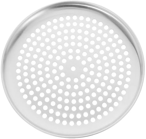 LALADEFIEE Bandeja para Pizza de 10 Pulgadas Agujeros, Molde Redondo de Aleación de Aluminio para Hornear, Accesorio Multifunción para Horno Doméstico, Molde para Pizza Calentamiento
