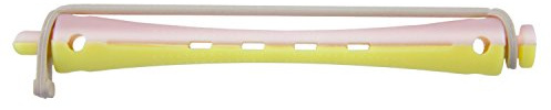 Comair 3012013 Kaltwellwickler 2-farbig 12er 8mm lang Rundgummi Länge 91 mm, gelb/rosa
