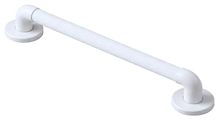 Homecraft Moulded Grab Rail Fluted Bathroom Support 38.1 cm White | Bathroom Safety Rail, Bath & Shower Support, Fluted Grip Surface, Durable PVC Construction, Easy-Clean Finish