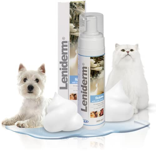 ICF | Leniderm Spuma | Schiuma Detergente per Cani e Gatti con Latte d'Avena | Shampoo delicato per animali domestici senza risciacquo per pelli sensibili e pruriginose | Ideale per le stagioni fredde