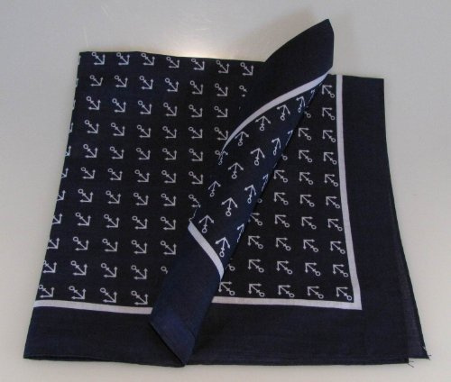 Buddel-Bini Versand Halstuch/Vierecktuch Anker 54x54 cm blau