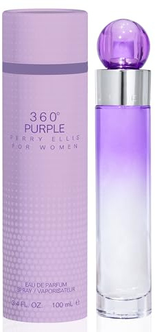 Perry Ellis 360° Purple Eau De Parfum Spray for Women - Perfume for Women, Fruity & Floral Fragrance, EDT, Designer Scent for Her, Long Lasting - 3.4 fl oz (100 mL)