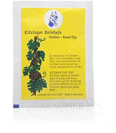 TROCKENHEFE/Weinhefe 5 gUNIVERSAL trocken Kitzinger Trockenhefe für Trauben und Früchte vergären ergiebig bis 10-50 Liter