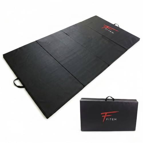 Fitem tappetino spesso pieghevole, di alta qualità. Dimensioni: 240 x 120 x 4cm o 180 x 60 x 4cm. Con maniglie per il trasporto, per palestra, yoga, arti marziali, sport, ginnastica, fitness, pilates
