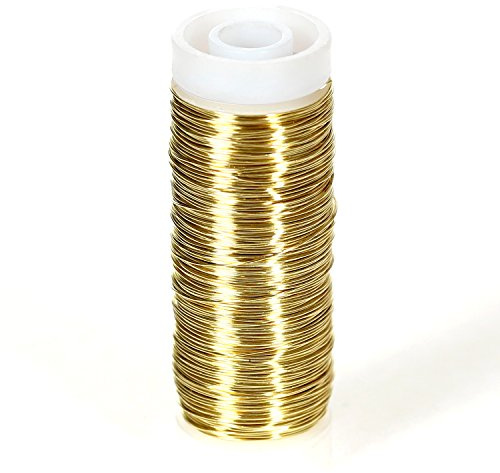 Bütic Draht - Bindedraht - Wickeldraht - Basteldraht 0,50mm Ø - 50m, Farbe:Gold