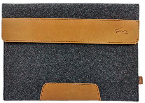 Venetto sleeve bag for 15.4 Inch Laptop Ultrabook Protective Case for MacBook Pro 15 (Black Melange)